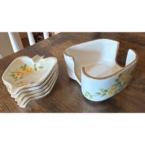 6 Piece Vintage Trinket Trays In Holder Johnimarie Farrah